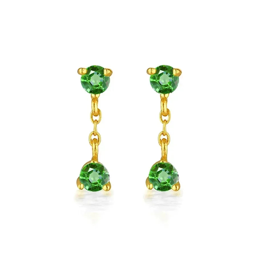Tiny Tether Drop Earrings Ear Studs - Diatoms