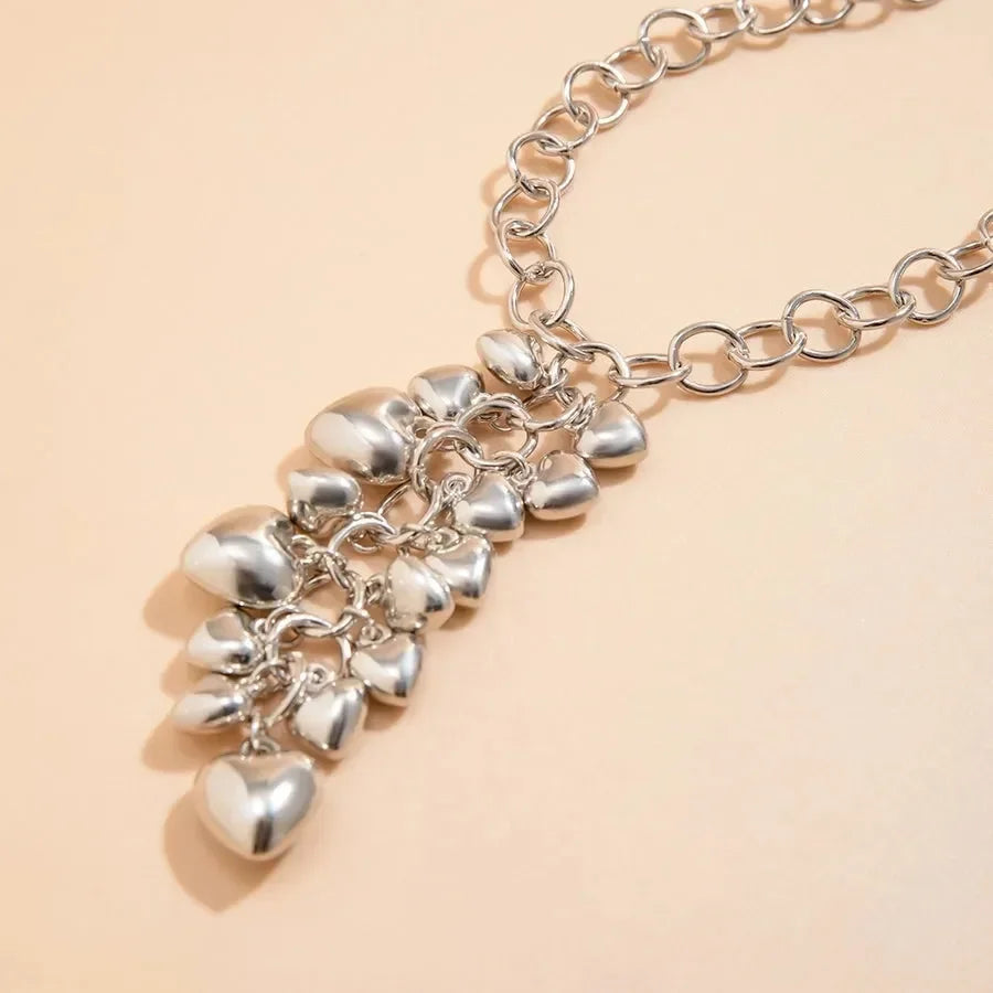 Exaggerated Classic Style Geometric Heart Necklace - Diatoms