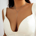 Classic Layered Tassel Water Droplets Long Necklace - Diatoms