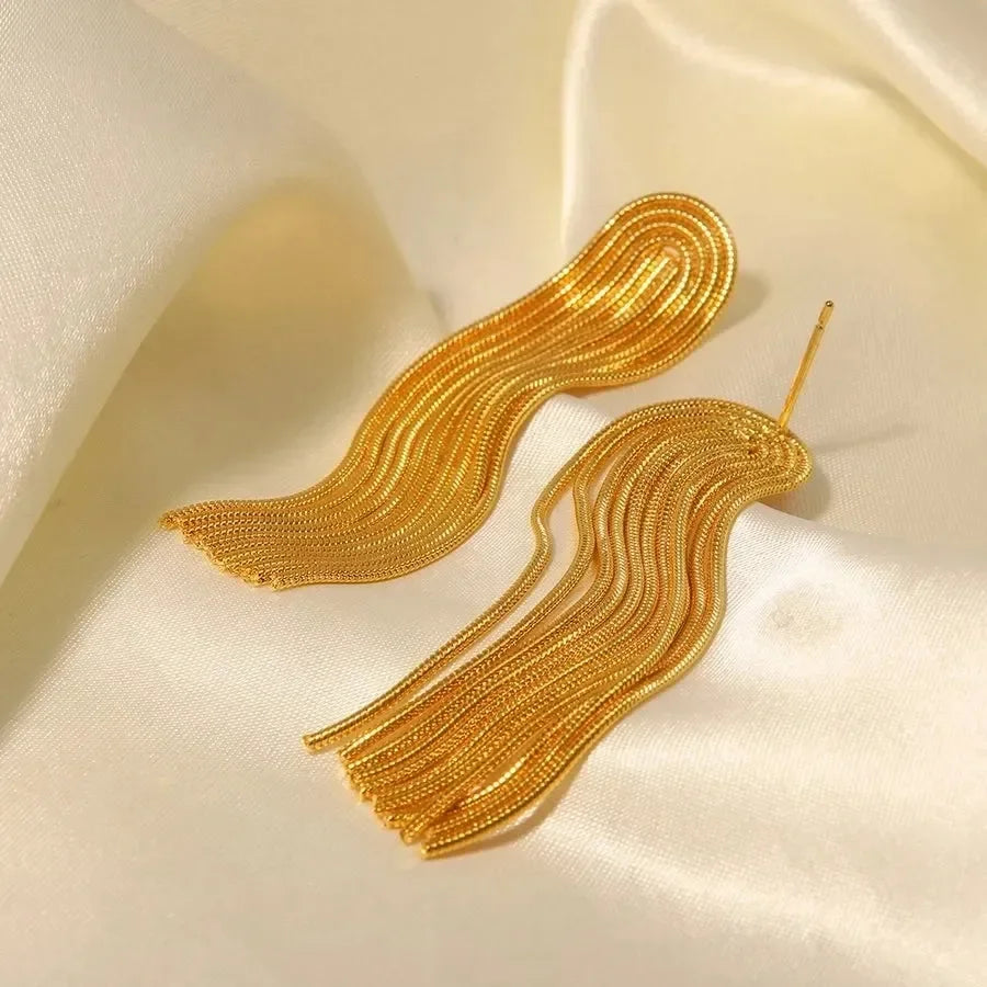 Celestial Tassel Drop Earrings - Diatoms
