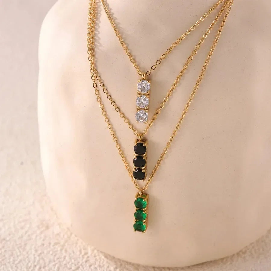 Dainty Drop Diamond Pendant Necklace - Diatoms