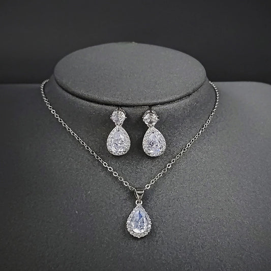 Luxy Water Droplets Necklace Earring Combo