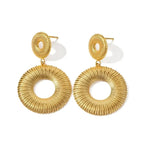 Luxy Double Hollow Hoop Earrings - Diatoms