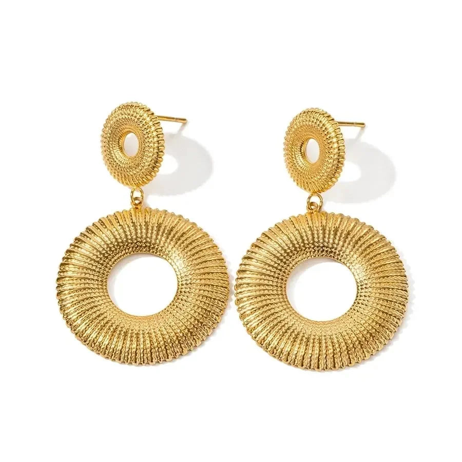 Luxy Double Hollow Hoop Earrings - Diatoms