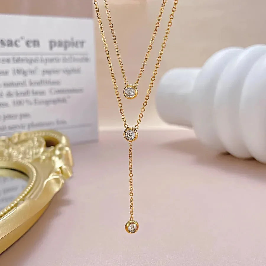 Double Layer Drop Necklace - Diatoms