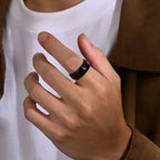 Men's Black Rings - Diatoms