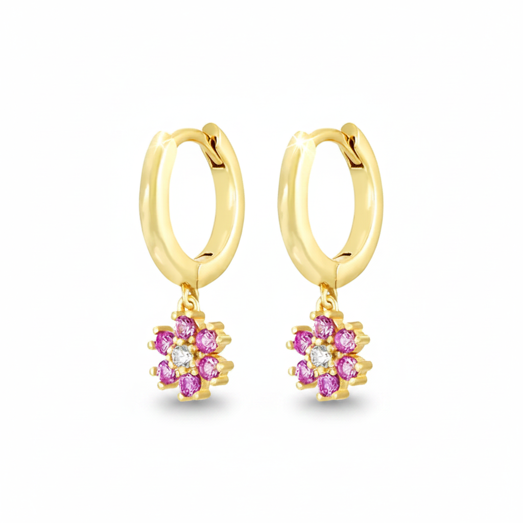 Diatoms Classic Style Flower Earrings