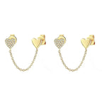 Cute French Style Heart Shape Dangling Earrings - Diatoms