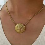 Luxy Pave Disc Necklace - Diatoms