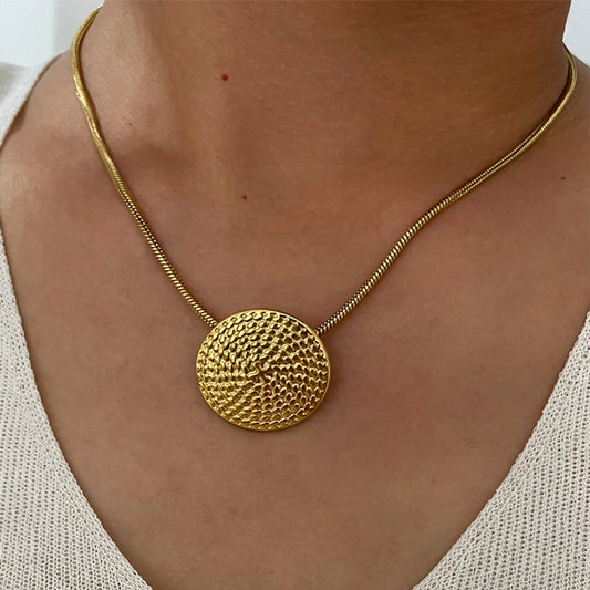 Luxy Pave Disc Necklace