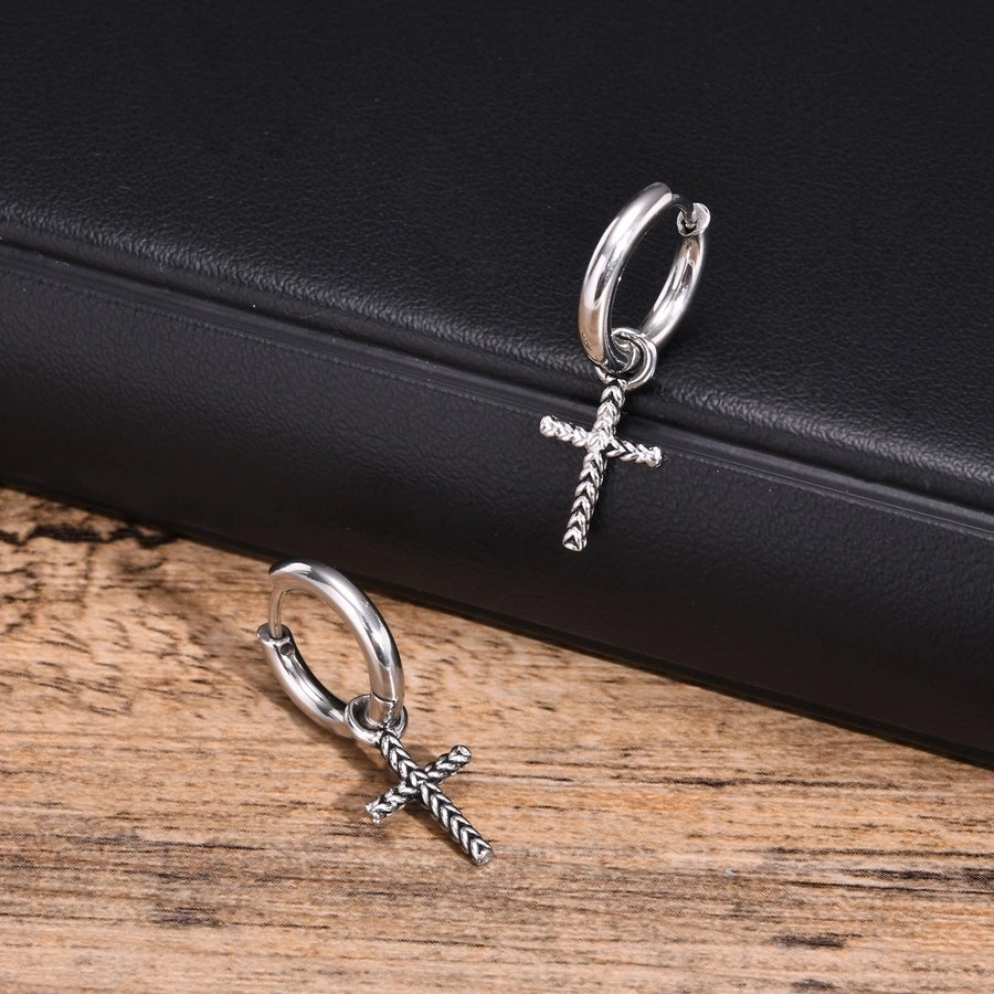 Diatoms Vintage Cross Earrings