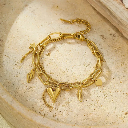Star Heart Chainlink Bracelet - Diatoms