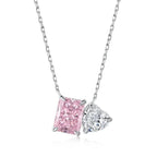 Luxy Silver Square Heart Shape Pendant - Diatoms