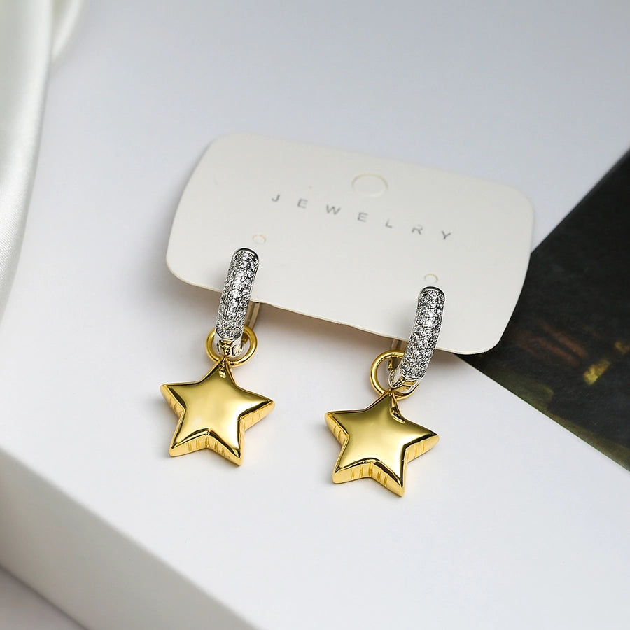 Commute Star Heart Shape Drop Earrings