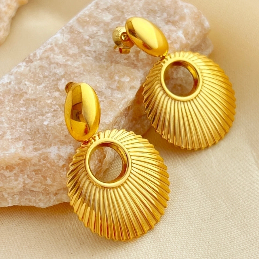 Oval Shell Drop Earrings