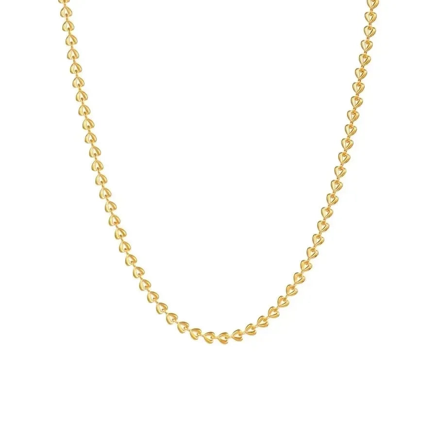 Golden Heart Chain Necklace - Diatoms