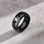 Men's Black Rings - Diatoms