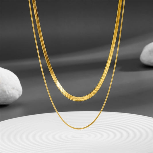 Plain Chain Double Layered Necklace