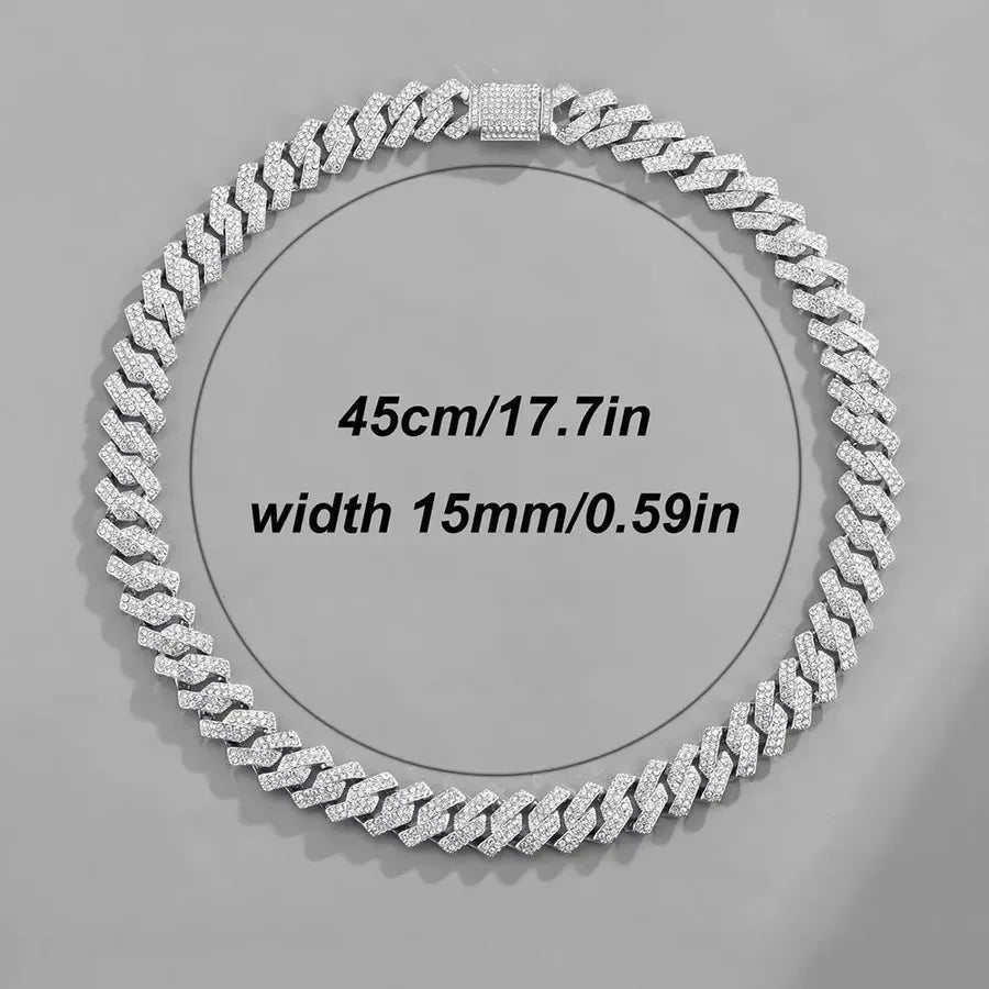 Hip-Hop Chain In White Gold - Diatoms