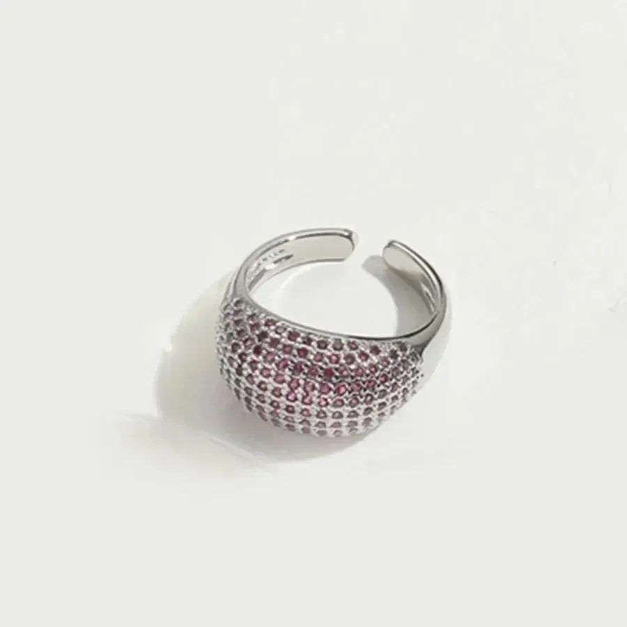 Dreamy Pink Diamond Open Rings - Diatoms