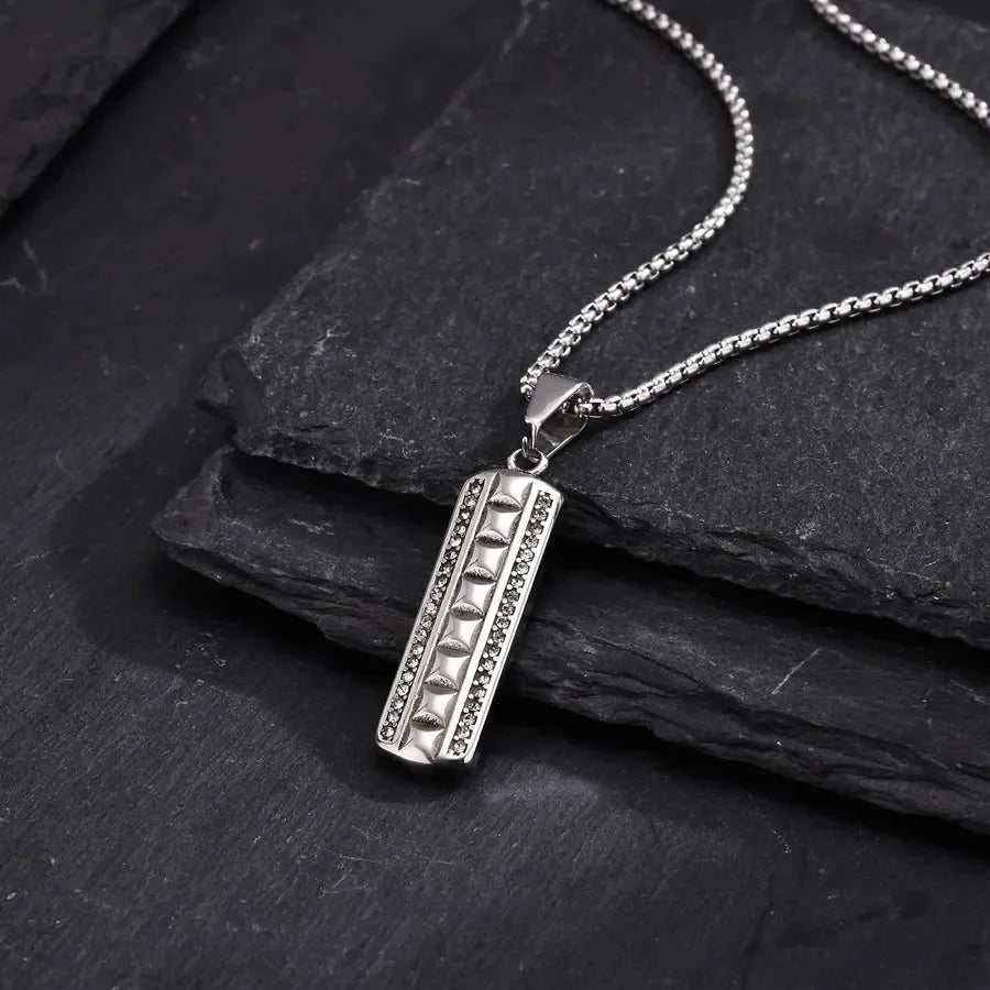 Vertical Bar Pendant - Diatoms