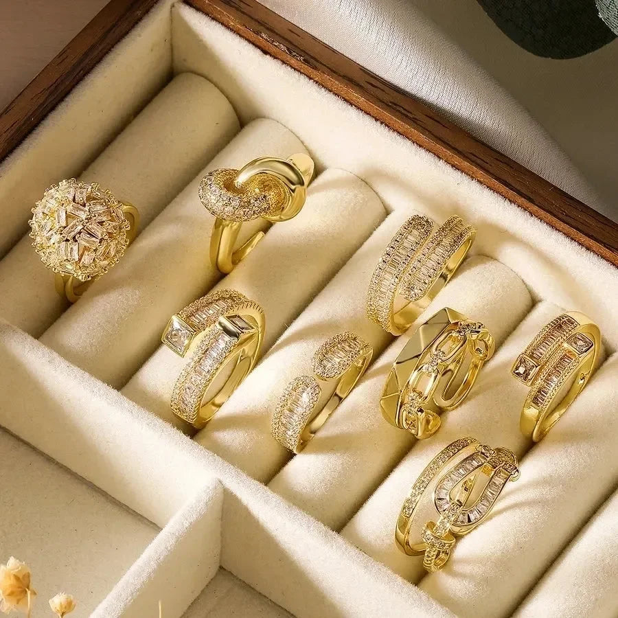 Flowy Fancy Open Rings - Diatoms