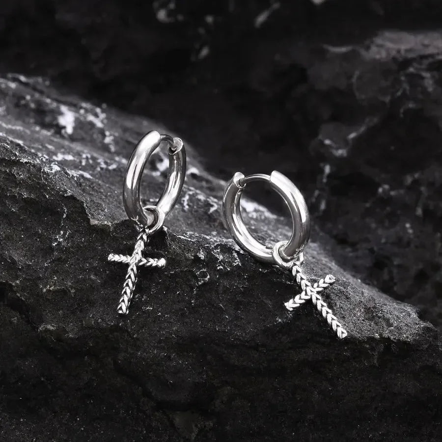 Diatoms Vintage Cross Earrings - Diatoms