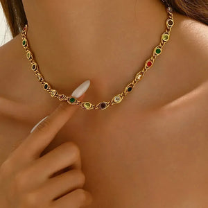 Multi Color Gem Necklace
