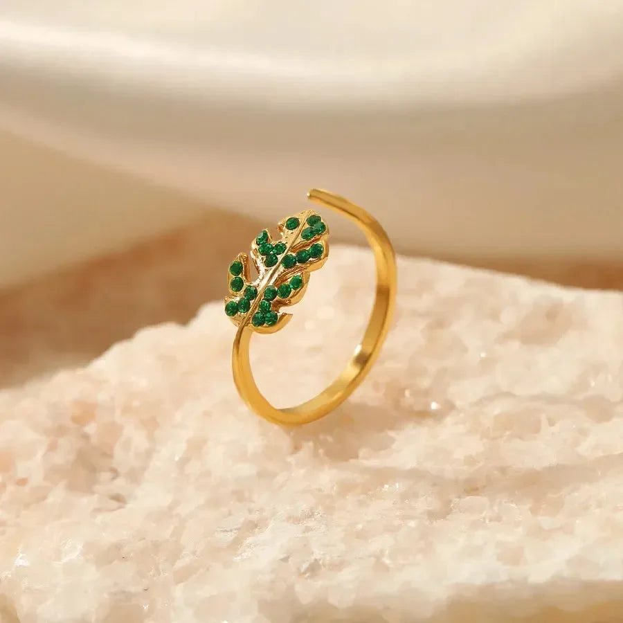Golden Leaves Rings - Diatoms