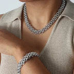 Golden Glam Hollow Out Bracelets Necklace - Diatoms