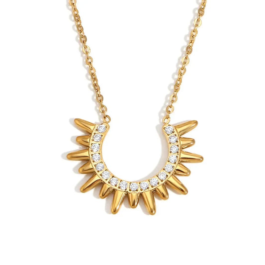 Luxy Sun Flower Rhinestone Necklace - Diatoms