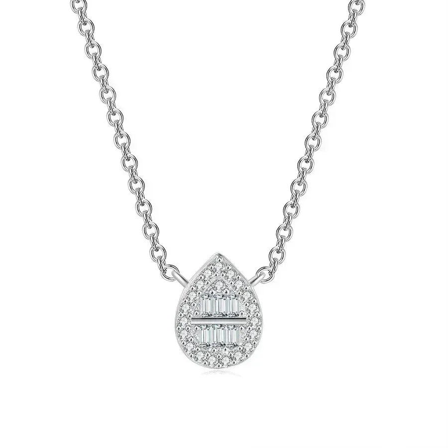 Elegant Water Droplets Zircon Pendant - Diatoms