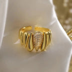 Retro Punk Geometric Open Rings - Diatoms