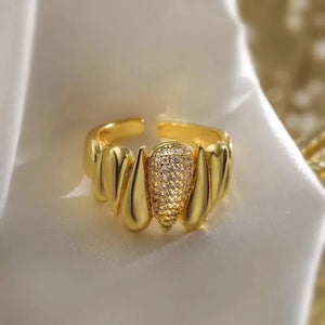 Retro Punk Geometric Open Rings