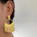 Fashion Party Geometric Tassel Women Drop Earrings - Diatoms