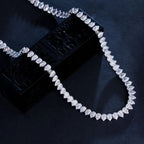 Elegant Lady Korean Style Diamond Earrings Necklace Set - Diatoms