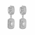 Shiny Hoop Square Earrings - Diatoms