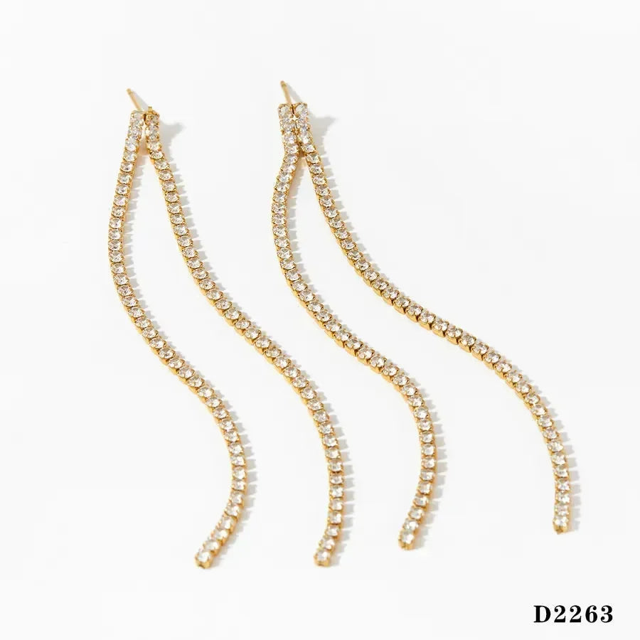 Modern Style Artistic Geometric Gold Plated Earrings Necklace - Diatoms