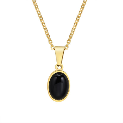 Luxy Black Oval Necklace