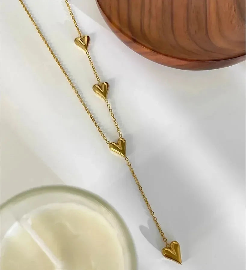 Luxy Heart Shape Long Necklace - Diatoms