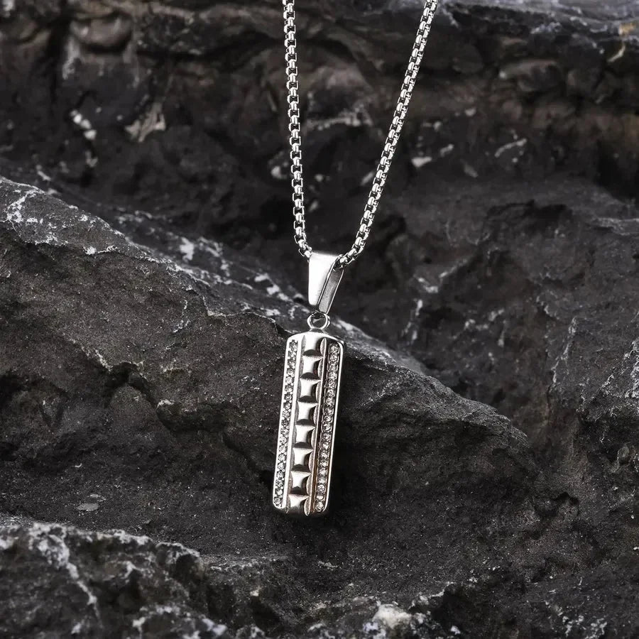 Vertical Bar Pendant - Diatoms