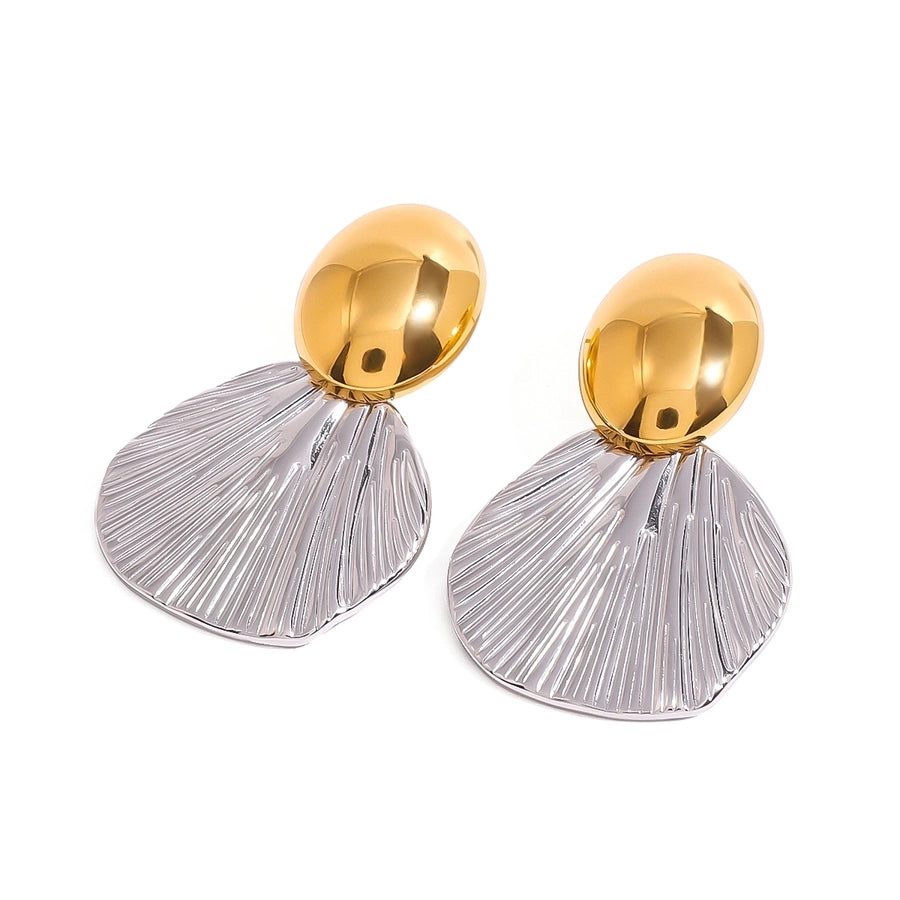 Dual Tone Drop Earrings