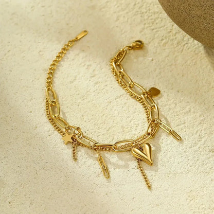 Star Heart Chainlink Bracelet - Diatoms