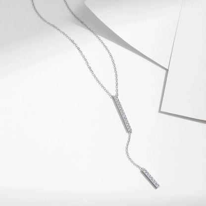 Sterling Silver Inlay Geometric Long Necklace