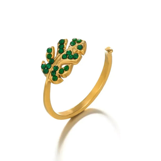 Golden Leaves Rings - Diatoms