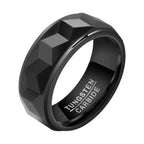 Men's Black Rings - Diatoms