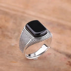 Diatoms 925 Sterling Silver Men Ring - Diatoms