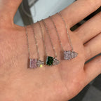 Luxy Silver Square Heart Shape Pendant - Diatoms