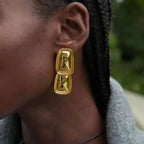Hawaiian Heaven Rectangle Statement Earrings - Diatoms