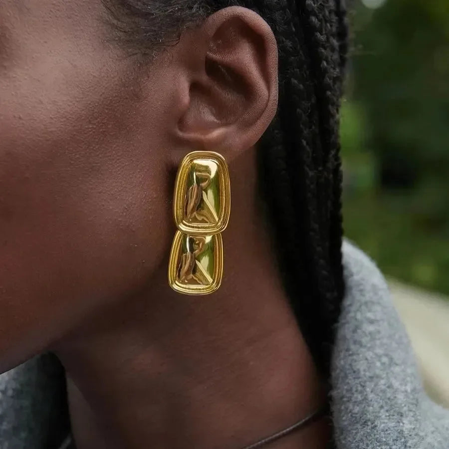 Hawaiian Heaven Rectangle Statement Earrings - Diatoms